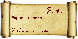 Popper Aranka névjegykártya